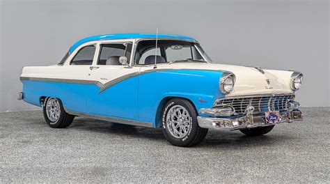 <b>1956</b> <b>Ford</b> <b>Fairlane</b> Victoria - Blue_White - Front Right at Cucamonga - Front Right at Cucamonga. . 1956 ford fairlane restomod